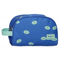 Neceser Juvenil Doble Adaptable a Trolley Pepe Jeans Ruth Azul