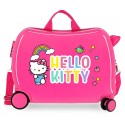 Maleta Infantil Correpasillos de 4 Ruedas Hello Kitty You Are Cute en Color Rosa