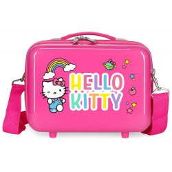 Neceser Rígido en ABS con Bandolera Hello Kitty You Are Cute en Color Rosa