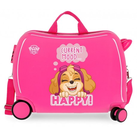 Maleta Infantil Correpasillos de 4 ruedas Patrulla Canina Playfull en Color Rosa
