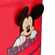 Mochila Mediana de 38 cm con Bolso Frontal y con Carro Mickey Happy en color Rojo