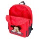 Mochila Mediana de 38 cm con Bolso Frontal  Mickey Happy en color Rojo