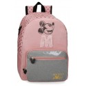 Mochila Grande de un Compartimento y Bolso Frontal Mickey the Blogger en color Rosa