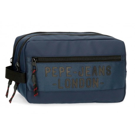 Neceser de Doble Compartimento Adaptable a Trolley Pepe Jeans Bromley en color Azul