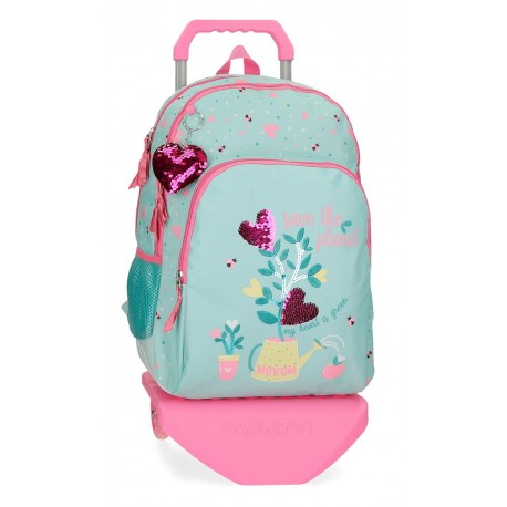 Mochila REFORZADA Grande de 44 cm Doble Compartimento con Ruedas Movom Flower Pot