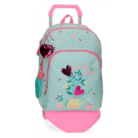  Mochila Grande de 45 cm Doble Compartimento con Ruedas Movom Flower Pot