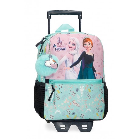  Mochila de Guardería de 32cm con Ruedas Frozen Arendelle Is Home en Azul