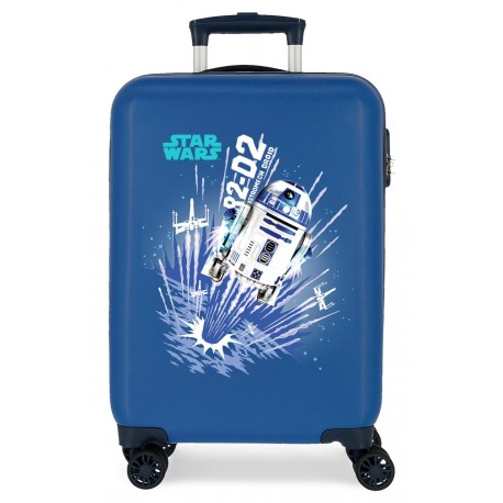 Maleta Cabina Rígida en ABS de 4 Ruedas Star Wars Droids R2-D2 Azul 